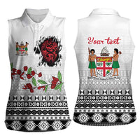 Fiji Heart Tribal Personalised Women Sleeveless Polo Shirt Polynesian Patterns LT9 - Polynesian Pride