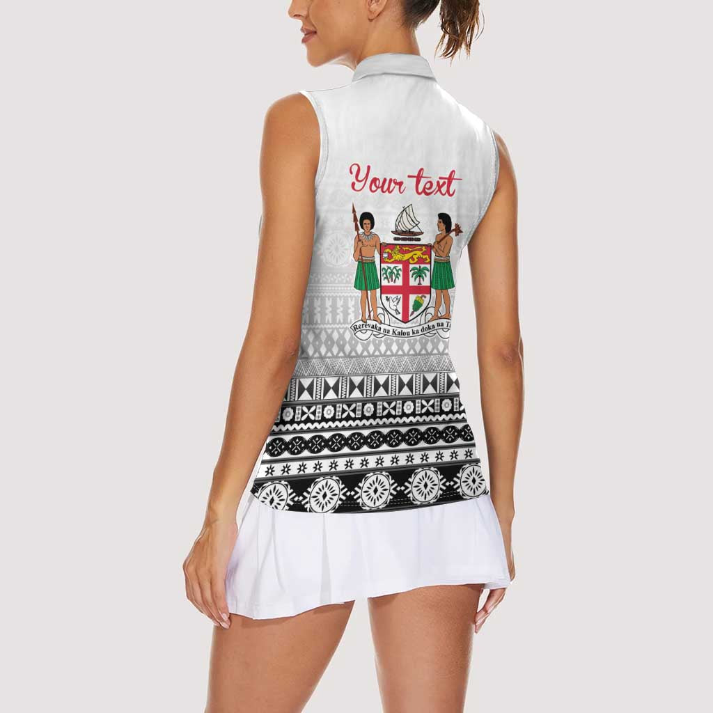Fiji Heart Tribal Personalised Women Sleeveless Polo Shirt Polynesian Patterns LT9 - Polynesian Pride
