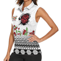 Fiji Heart Tribal Personalised Women Sleeveless Polo Shirt Polynesian Patterns LT9 - Polynesian Pride