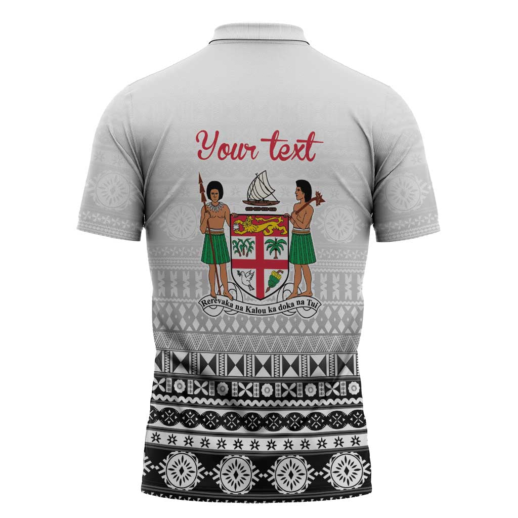 Fiji Heart Tribal Personalised Zipper Polo Shirt Polynesian Patterns LT9 - Polynesian Pride