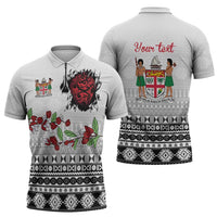Fiji Heart Tribal Personalised Zipper Polo Shirt Polynesian Patterns LT9 - Polynesian Pride