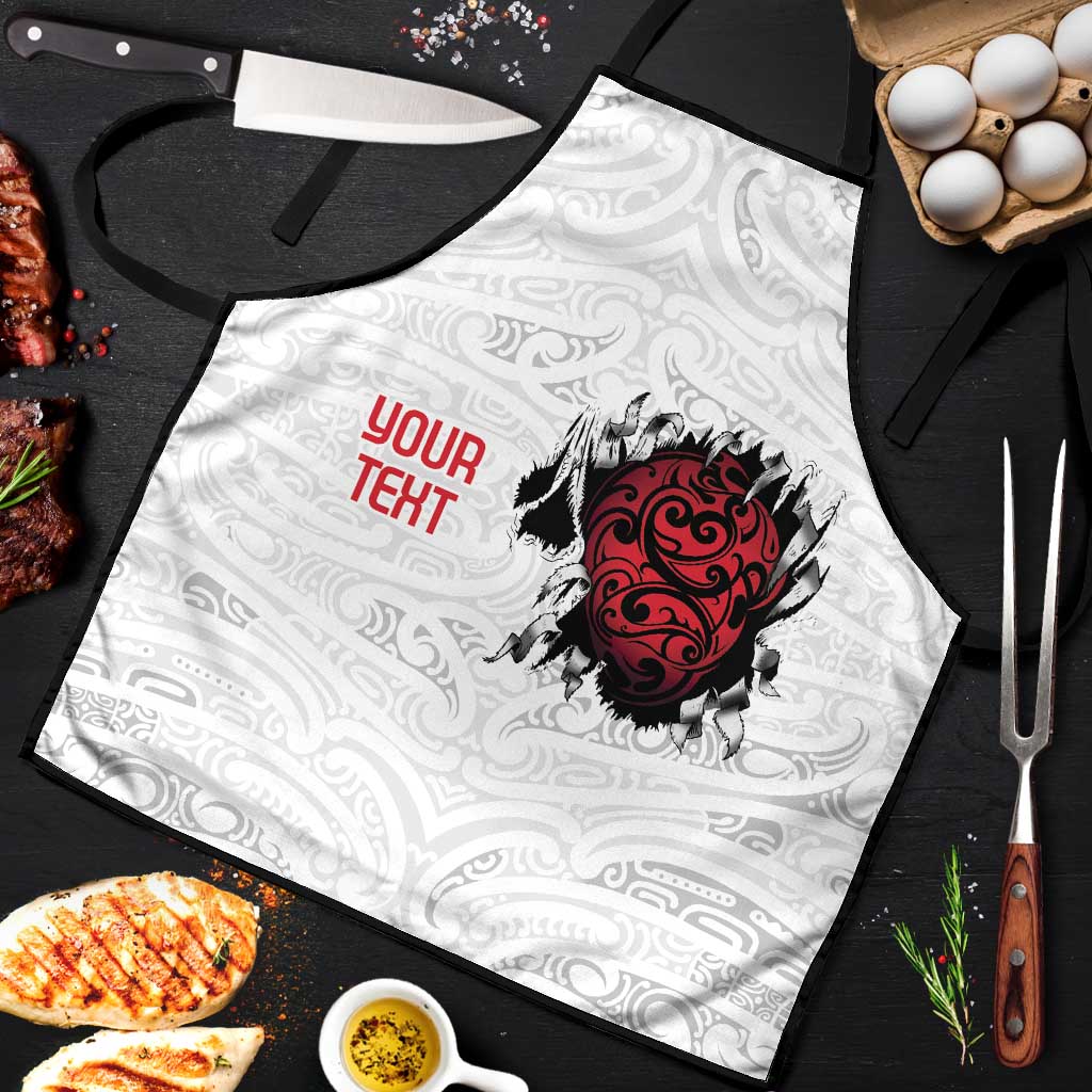 New Zealand Maori Heart Tribal Personalised Apron Polynesian Patterns LT9 White - Polynesian Pride