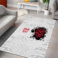 New Zealand Maori Heart Tribal Personalised Area Rug Polynesian Patterns