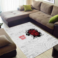 New Zealand Maori Heart Tribal Personalised Area Rug Polynesian Patterns