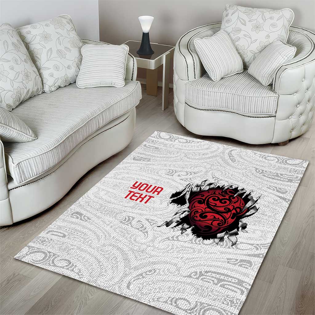 New Zealand Maori Heart Tribal Personalised Area Rug Polynesian Patterns