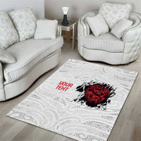New Zealand Maori Heart Tribal Personalised Area Rug Polynesian Patterns