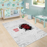 New Zealand Maori Heart Tribal Personalised Area Rug Polynesian Patterns