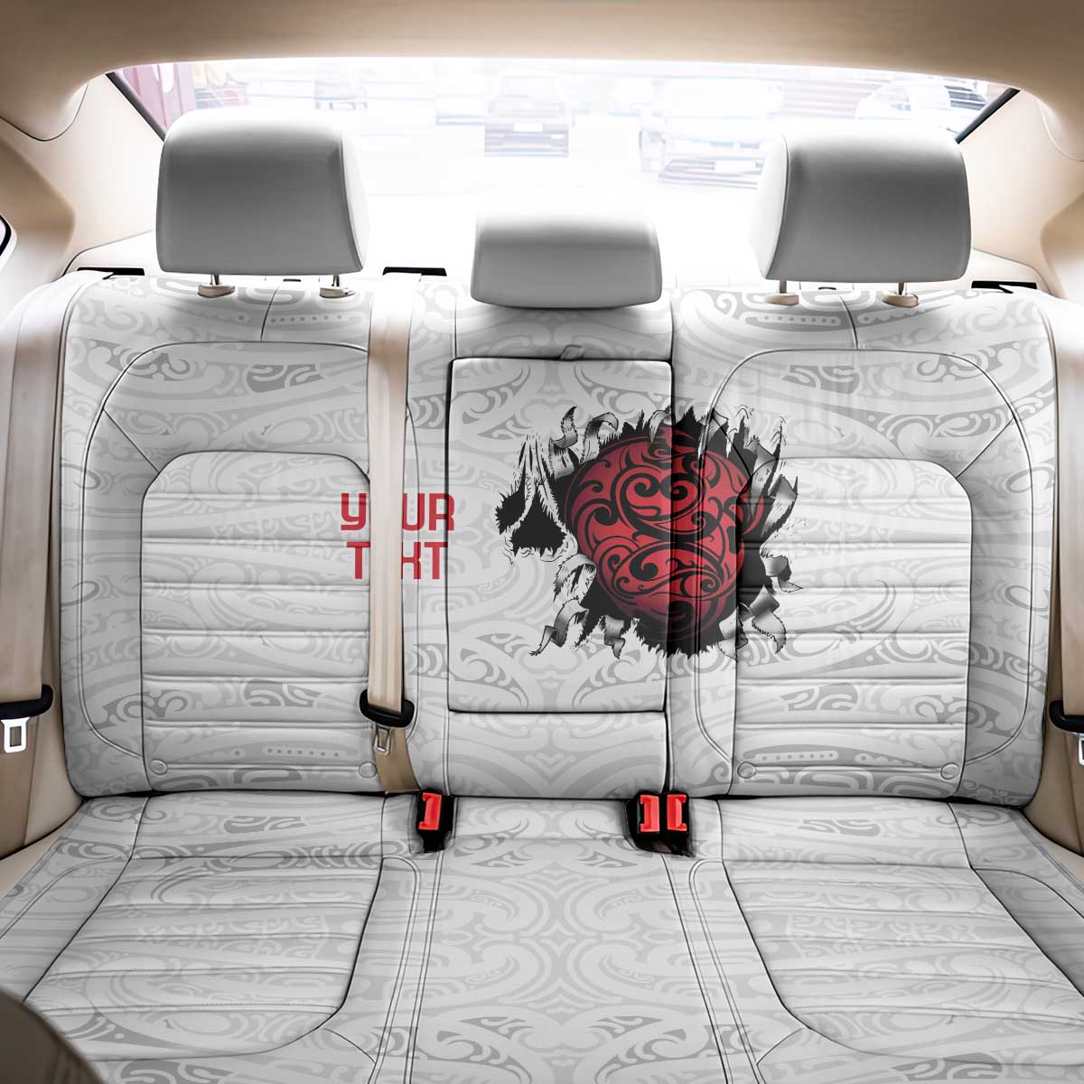 New Zealand Maori Heart Tribal Personalised Back Car Seat Cover Polynesian Patterns LT9 - Polynesian Pride