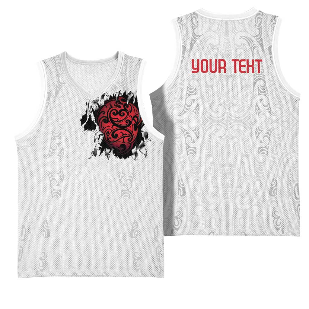 New Zealand Maori Heart Tribal Personalised Basketball Jersey Polynesian Patterns LT9 - Polynesian Pride