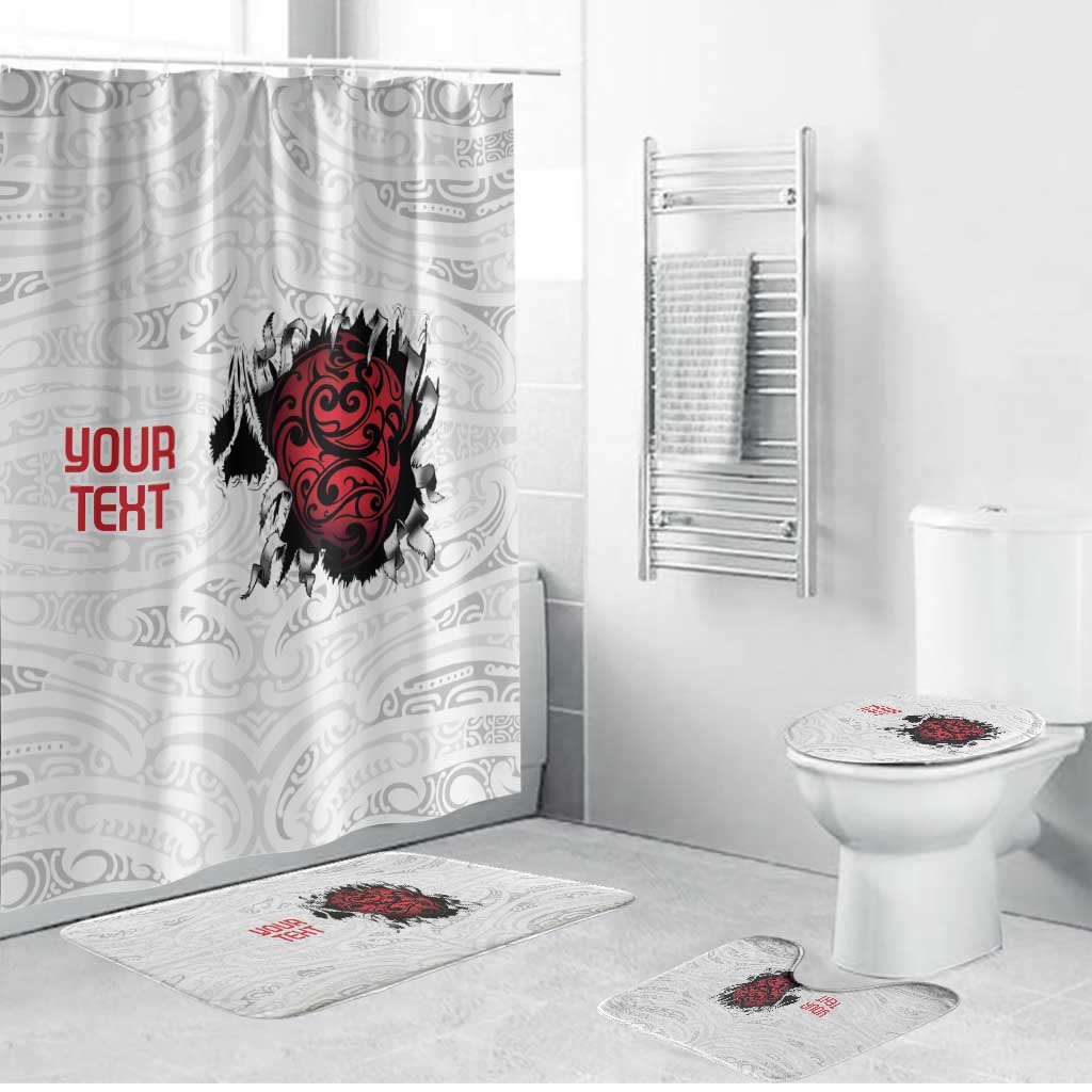 New Zealand Maori Heart Tribal Personalised Bathroom Set Polynesian Patterns LT9 Bathroom Set (4 pcs) White - Polynesian Pride