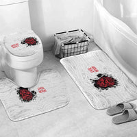 New Zealand Maori Heart Tribal Personalised Bathroom Set Polynesian Patterns LT9 Mat Set Only (3 pcs) One Size White - Polynesian Pride