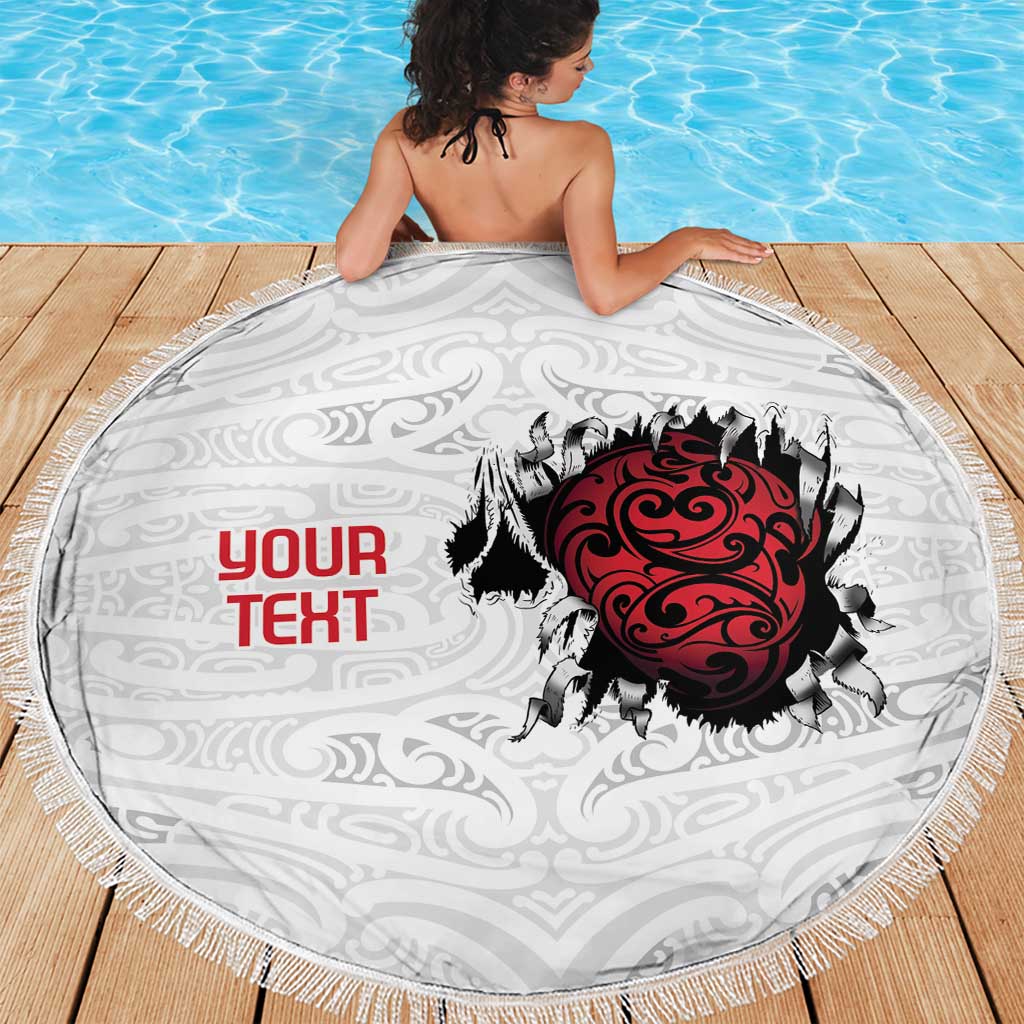 New Zealand Maori Heart Tribal Personalised Beach Blanket Polynesian Patterns LT9 - Polynesian Pride
