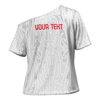 New Zealand Maori Heart Tribal Personalised Cross Shoulder Shirt Polynesian Patterns LT9 - Polynesian Pride