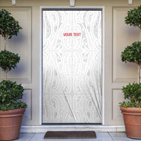 New Zealand Maori Heart Tribal Personalised Door Cover Polynesian Patterns LT9 White - Polynesian Pride