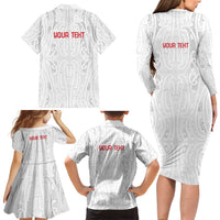 New Zealand Maori Heart Tribal Personalised Family Matching Long Sleeve Bodycon Dress and Hawaiian Shirt Polynesian Patterns