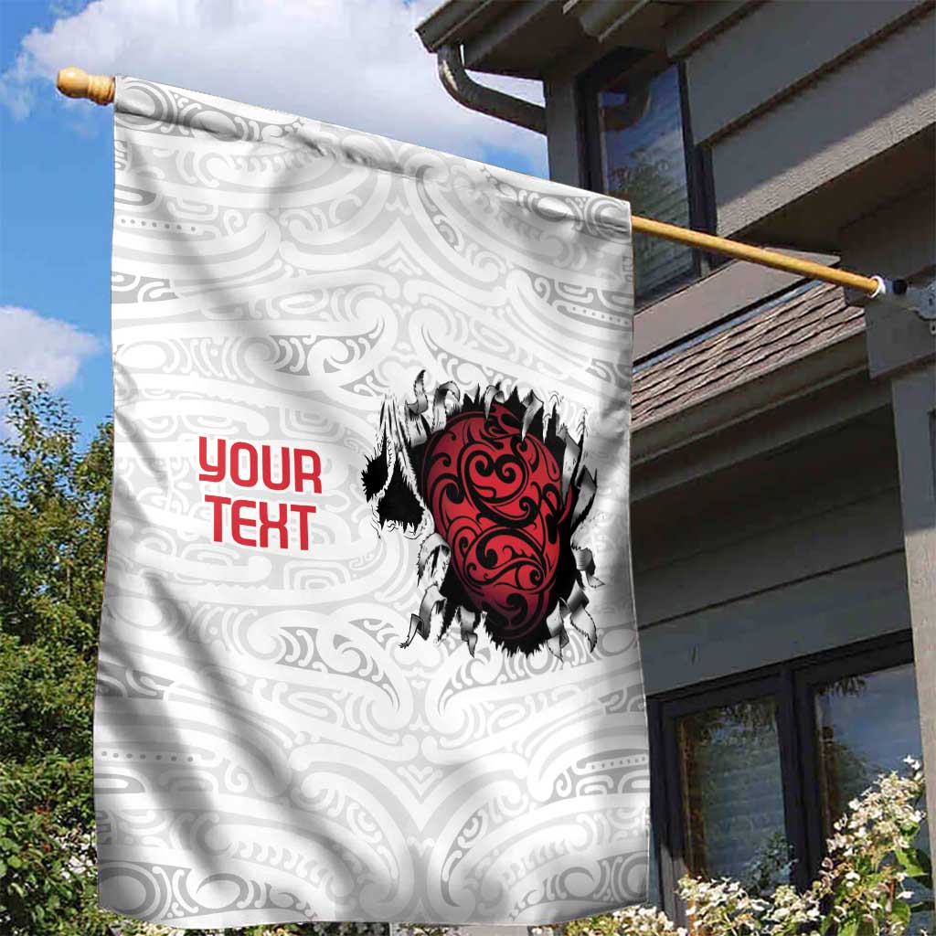 New Zealand Maori Heart Tribal Personalised Garden Flag Polynesian Patterns LT9 - Polynesian Pride