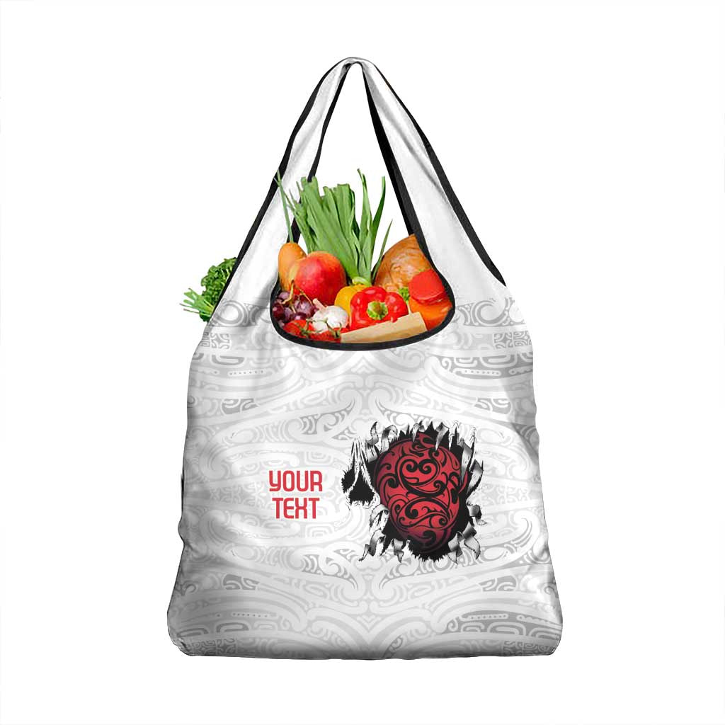 New Zealand Maori Heart Tribal Personalised Grocery Bag Polynesian Patterns LT9 1-pack One Size White - Polynesian Pride