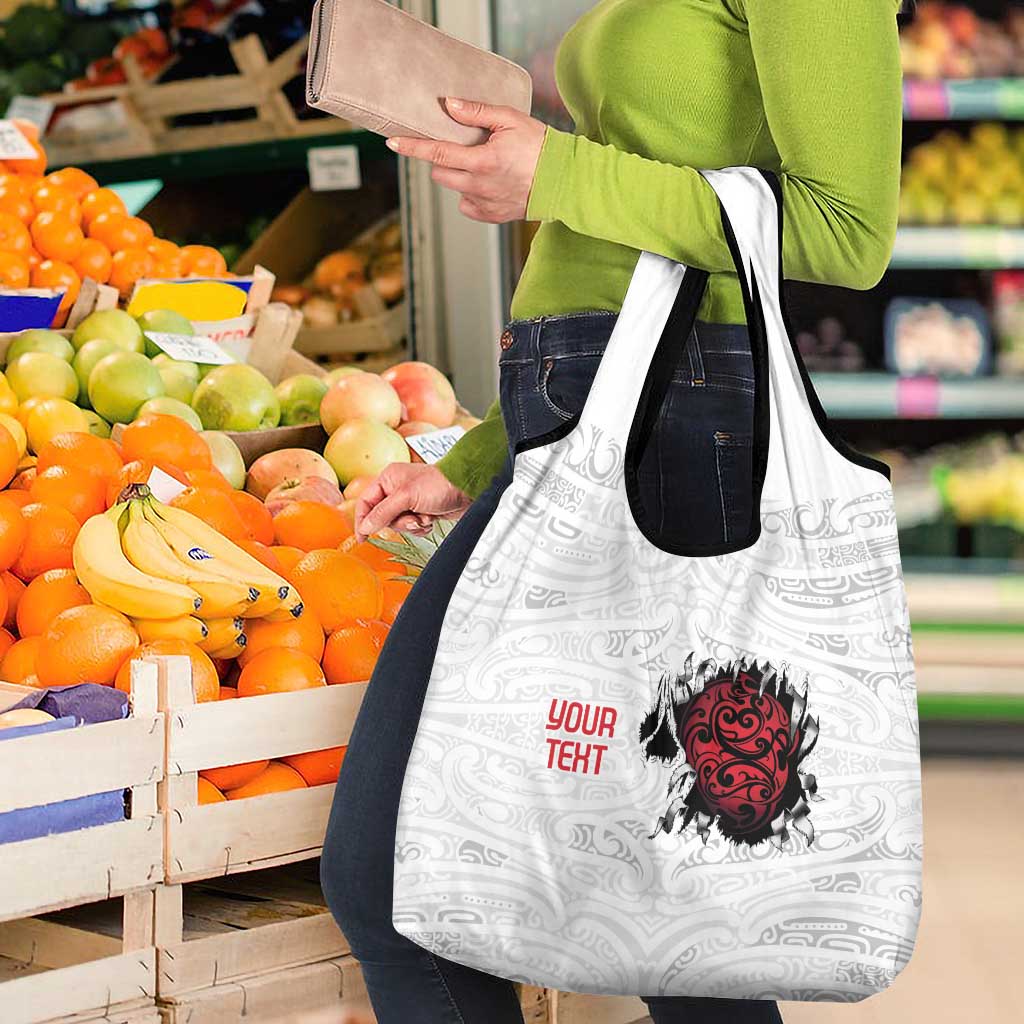 New Zealand Maori Heart Tribal Personalised Grocery Bag Polynesian Patterns LT9 - Polynesian Pride