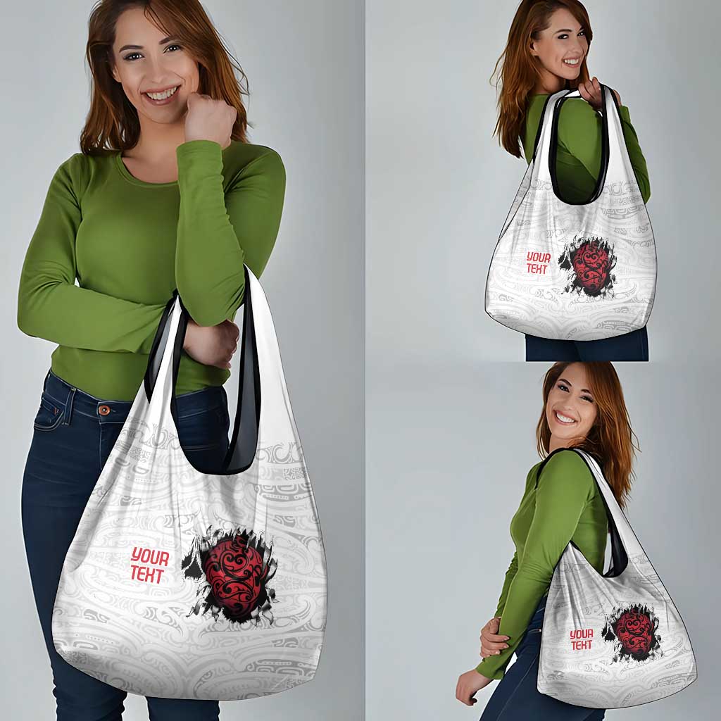New Zealand Maori Heart Tribal Personalised Grocery Bag Polynesian Patterns LT9 - Polynesian Pride