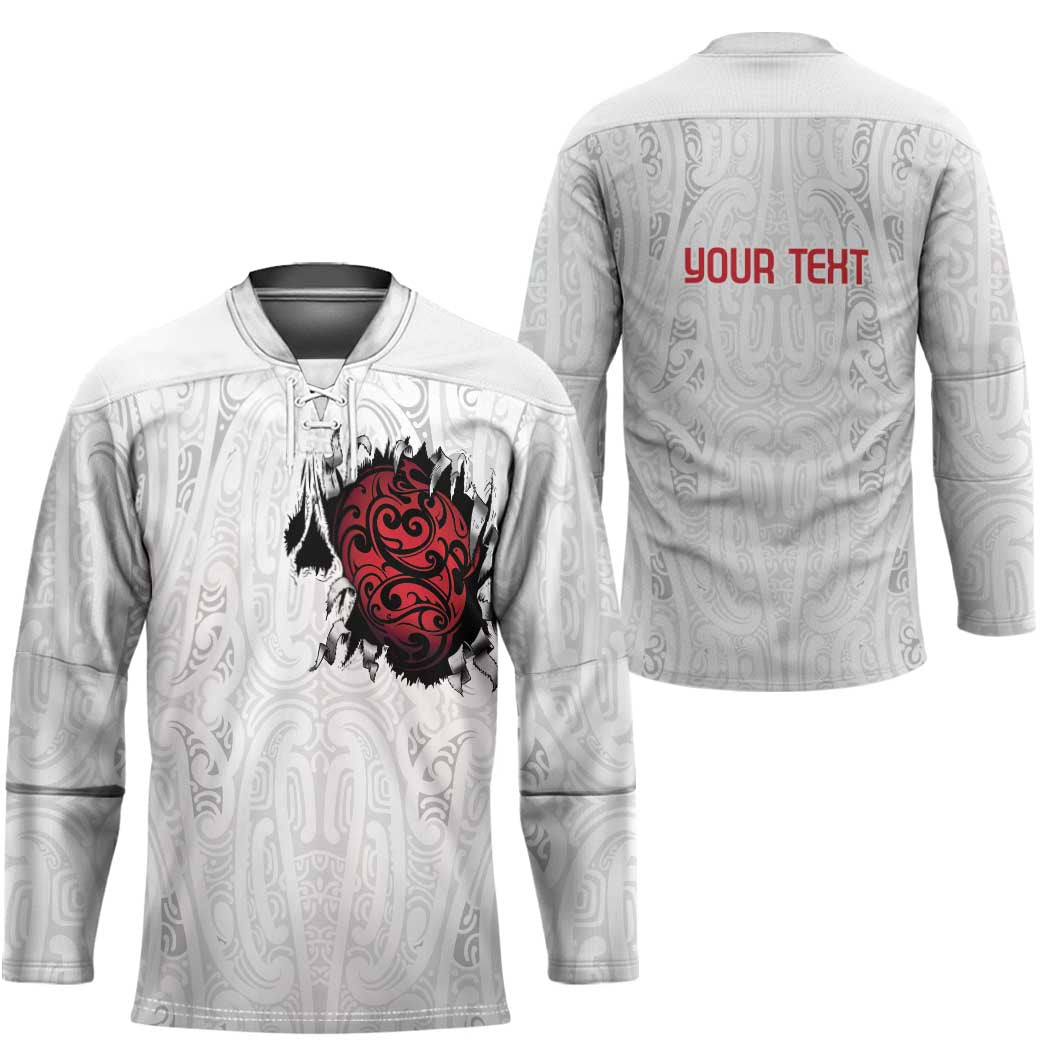 New Zealand Maori Heart Tribal Personalised Hockey Jersey Polynesian Patterns LT9 - Polynesian Pride
