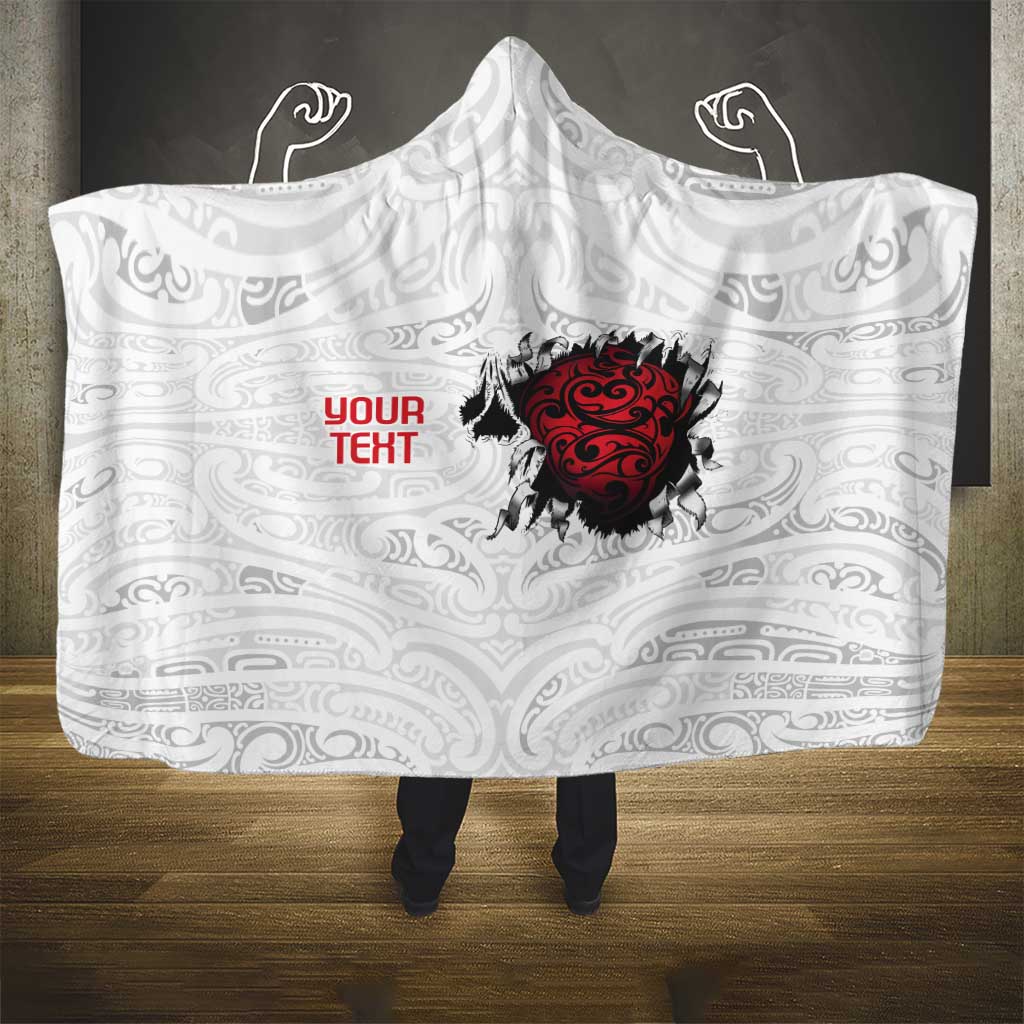 New Zealand Maori Heart Tribal Personalised Hooded Blanket Polynesian Patterns LT9 - Polynesian Pride