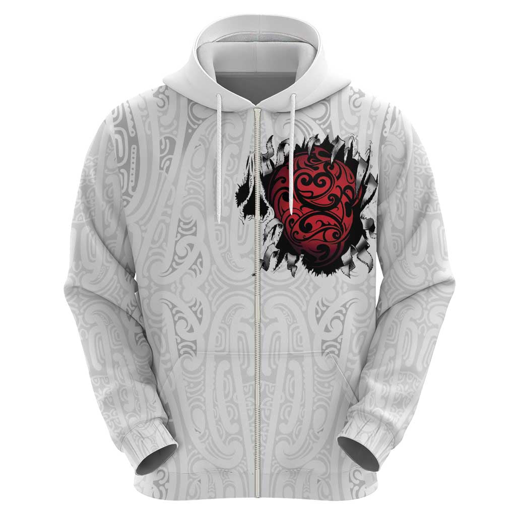 New Zealand Maori Heart Tribal Personalised Hoodie Polynesian Patterns LT9 - Polynesian Pride