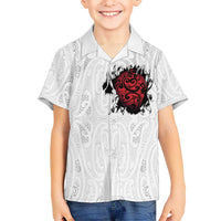 New Zealand Maori Heart Tribal Personalised Kid Hawaiian Shirt Polynesian Patterns