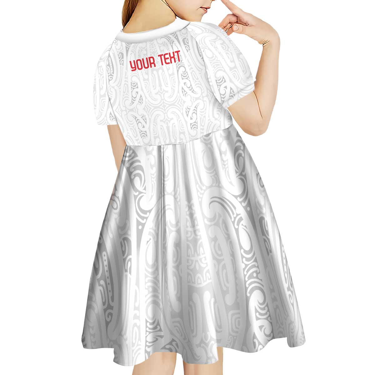 New Zealand Maori Heart Tribal Personalised Kid Short Sleeve Dress Polynesian Patterns LT9 - Polynesian Pride