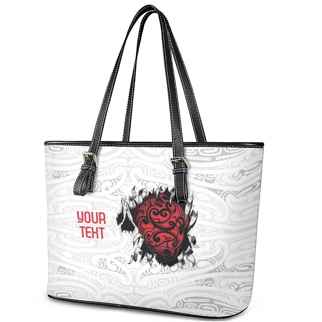 New Zealand Maori Heart Tribal Personalised Leather Tote Bag Polynesian Patterns LT9 - Polynesian Pride
