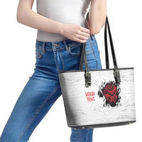 New Zealand Maori Heart Tribal Personalised Leather Tote Bag Polynesian Patterns LT9 - Polynesian Pride
