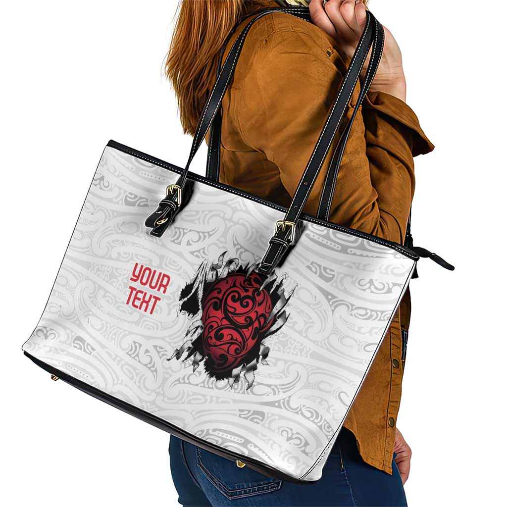 New Zealand Maori Heart Tribal Personalised Leather Tote Bag Polynesian Patterns LT9 - Polynesian Pride