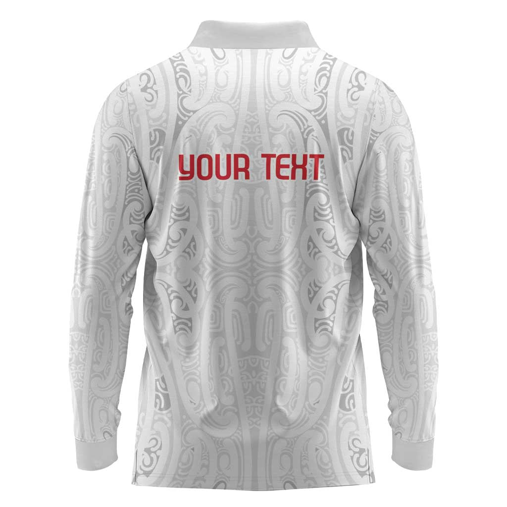 New Zealand Maori Heart Tribal Personalised Long Sleeve Polo Shirt Polynesian Patterns LT9 - Polynesian Pride