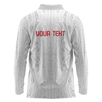 New Zealand Maori Heart Tribal Personalised Long Sleeve Polo Shirt Polynesian Patterns LT9 - Polynesian Pride