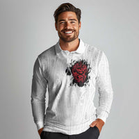 New Zealand Maori Heart Tribal Personalised Long Sleeve Polo Shirt Polynesian Patterns LT9 - Polynesian Pride