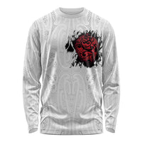 New Zealand Maori Heart Tribal Personalised Long Sleeve Shirt Polynesian Patterns LT9 Unisex White - Polynesian Pride