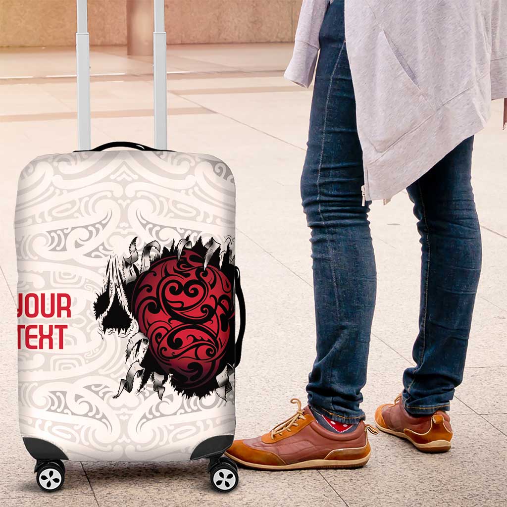 New Zealand Maori Heart Tribal Personalised Luggage Cover Polynesian Patterns LT9 White - Polynesian Pride