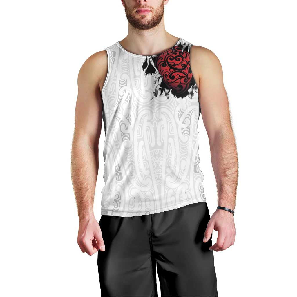 New Zealand Maori Heart Tribal Personalised Men Tank Top Polynesian Patterns LT9 - Polynesian Pride