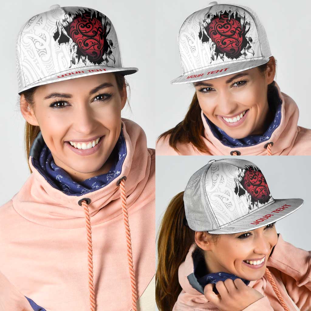 New Zealand Maori Heart Tribal Personalised Mesh Trucker Cap Polynesian Patterns LT9 - Polynesian Pride