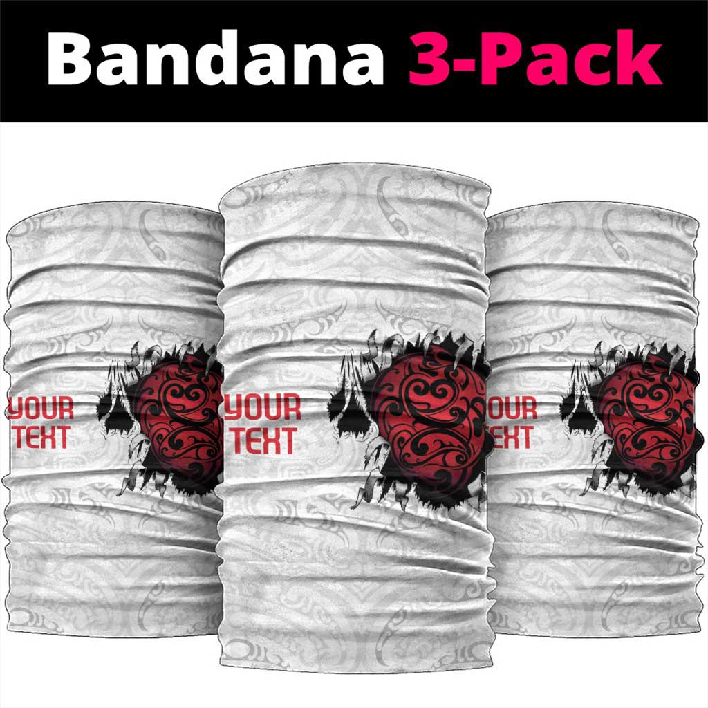 New Zealand Maori Heart Tribal Personalised Neck Gaiter Polynesian Patterns LT9 package One Size: 25*50cm White - Polynesian Pride