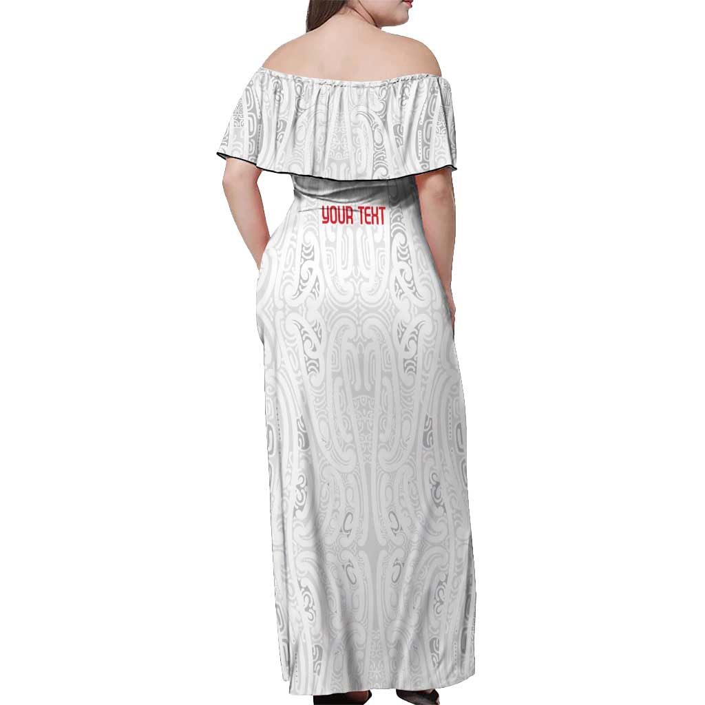 New Zealand Maori Heart Tribal Personalised Off Shoulder Maxi Dress Polynesian Patterns LT9 - Polynesian Pride
