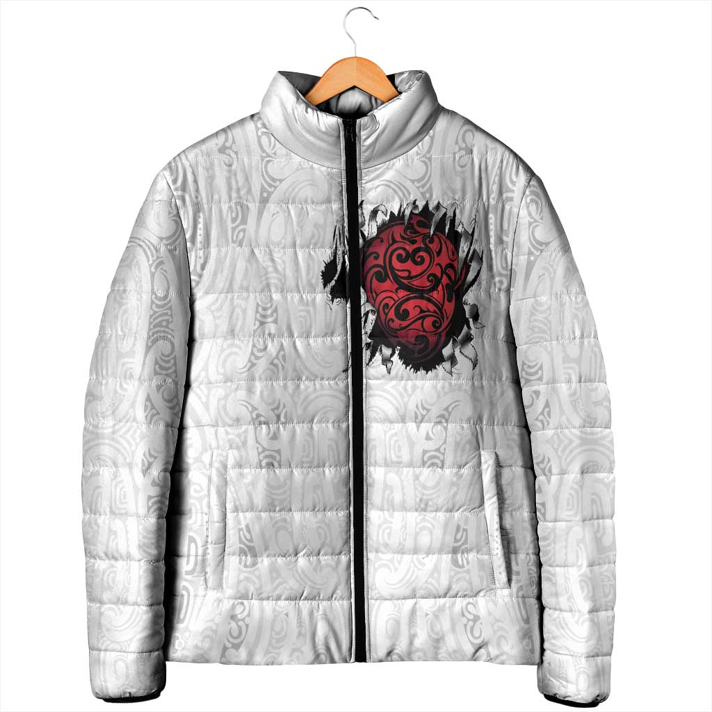 New Zealand Maori Heart Tribal Personalised Padded Jacket Polynesian Patterns LT9 - Polynesian Pride