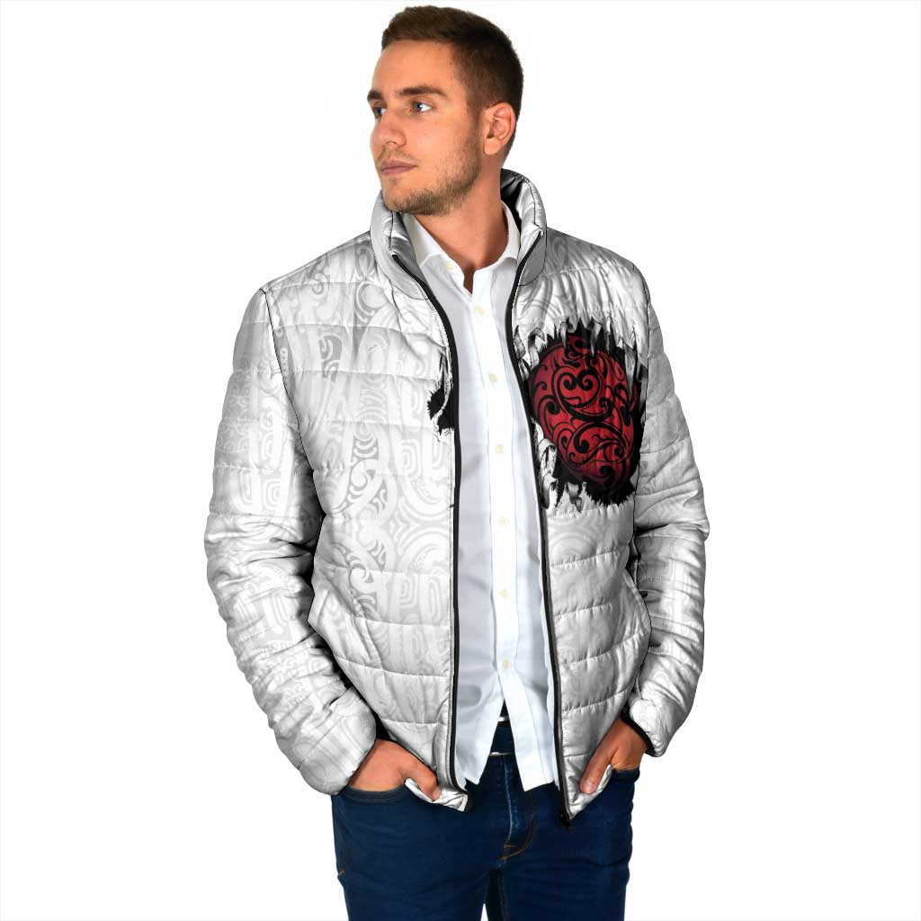 New Zealand Maori Heart Tribal Personalised Padded Jacket Polynesian Patterns LT9 - Polynesian Pride