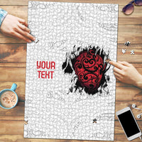 New Zealand Maori Heart Tribal Personalised Puzzle Polynesian Patterns LT9 White - Polynesian Pride