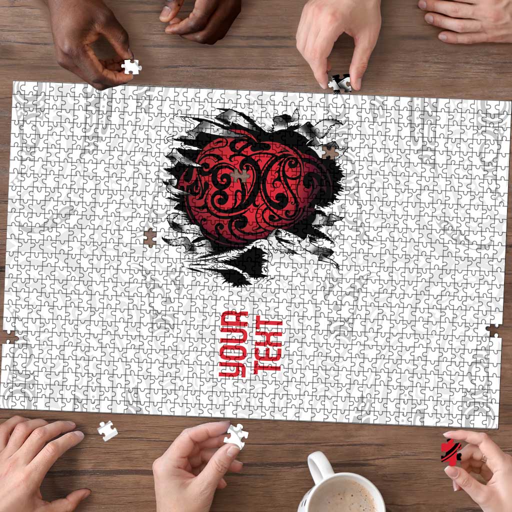 New Zealand Maori Heart Tribal Personalised Puzzle Polynesian Patterns LT9 - Polynesian Pride