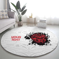 New Zealand Maori Heart Tribal Personalised Round Carpet Polynesian Patterns LT9 - Polynesian Pride