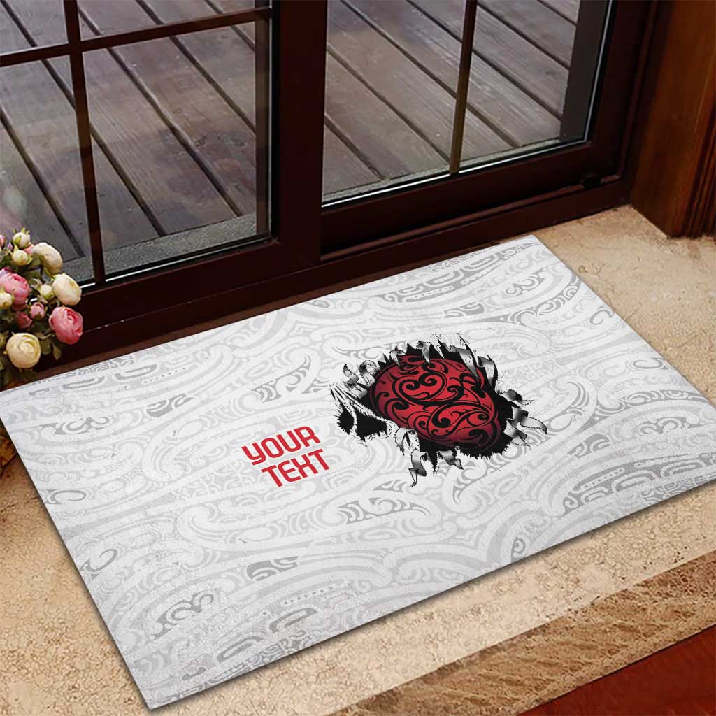 New Zealand Maori Heart Tribal Personalised Rubber Doormat Polynesian Patterns LT9 - Polynesian Pride