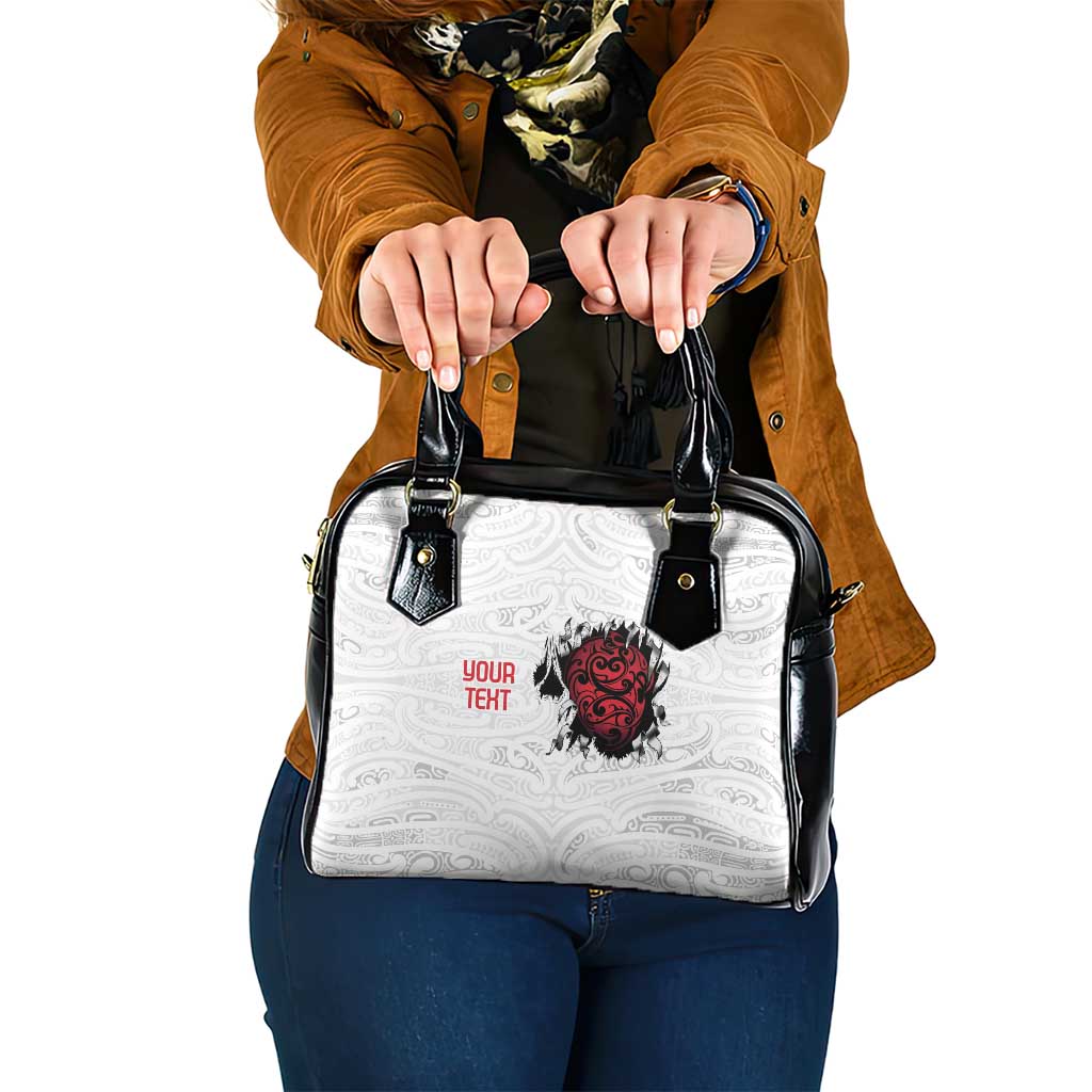 New Zealand Maori Heart Tribal Personalised Shoulder Handbag Polynesian Patterns LT9 One Size White - Polynesian Pride