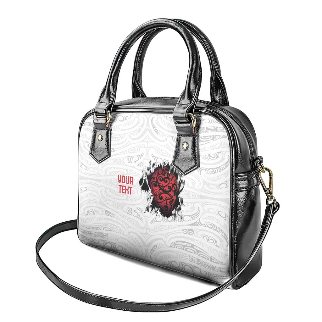 New Zealand Maori Heart Tribal Personalised Shoulder Handbag Polynesian Patterns