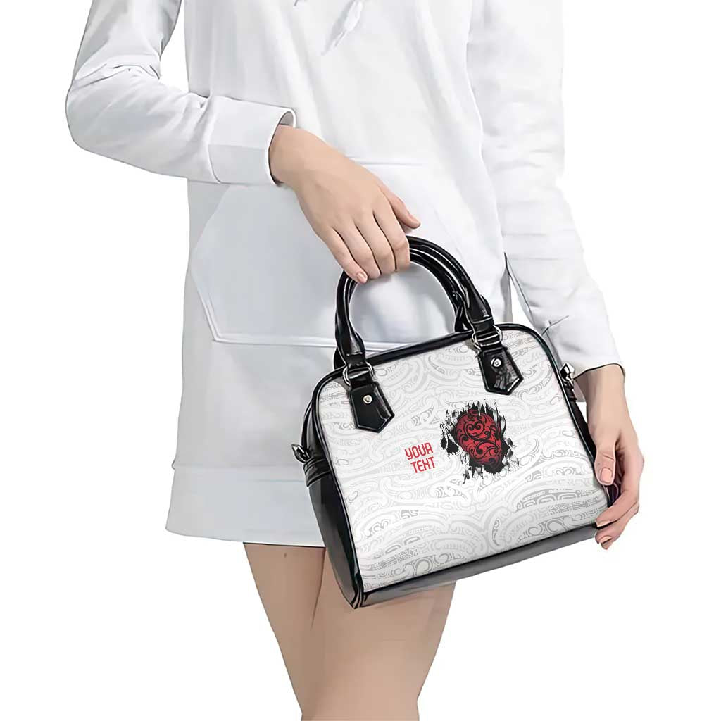 New Zealand Maori Heart Tribal Personalised Shoulder Handbag Polynesian Patterns
