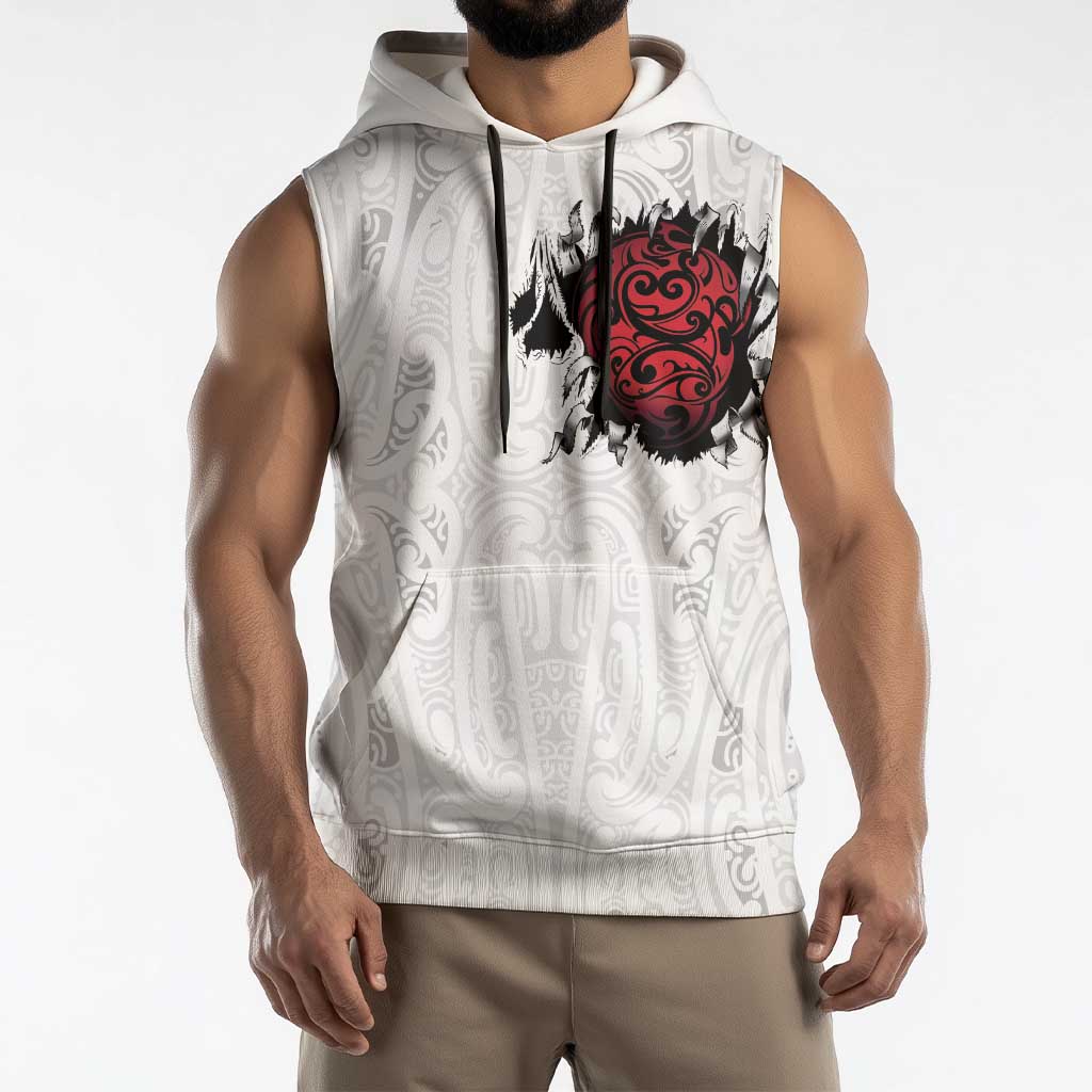 New Zealand Maori Heart Tribal Personalised Sleeveless Hoodie Polynesian Patterns LT9 - Polynesian Pride
